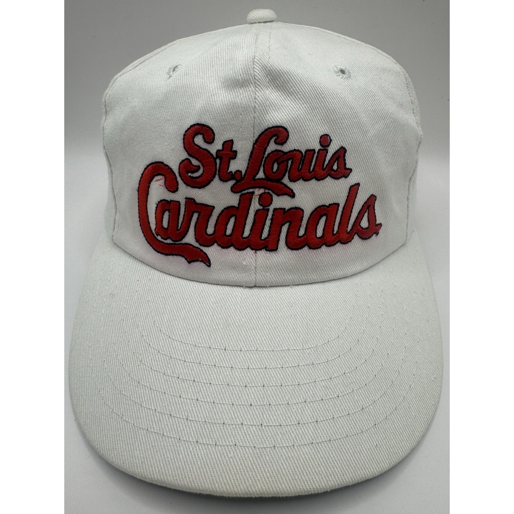 VTG St. Louis Cardinals Snapback Hat MLB ANNCO Script Made in Korea White